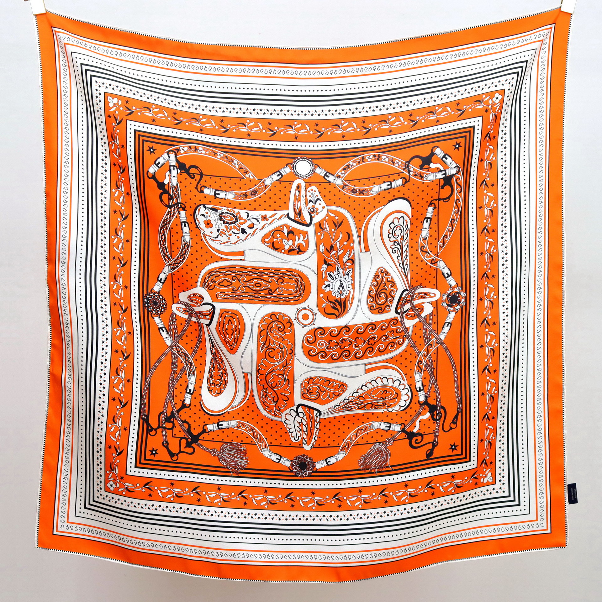 Personalized Print Large Square Silk Scarf for Women Spring and Autumn All Wear Satin Silk Shawl