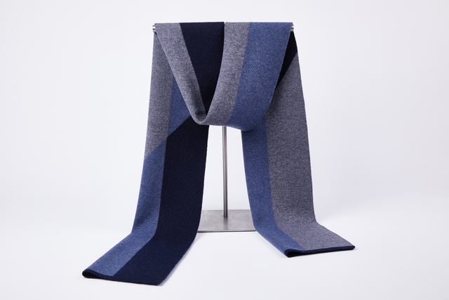 9508 Custom Logo Men's Long Style Winter Scarf 100% Wool Cashmere Business Accessory