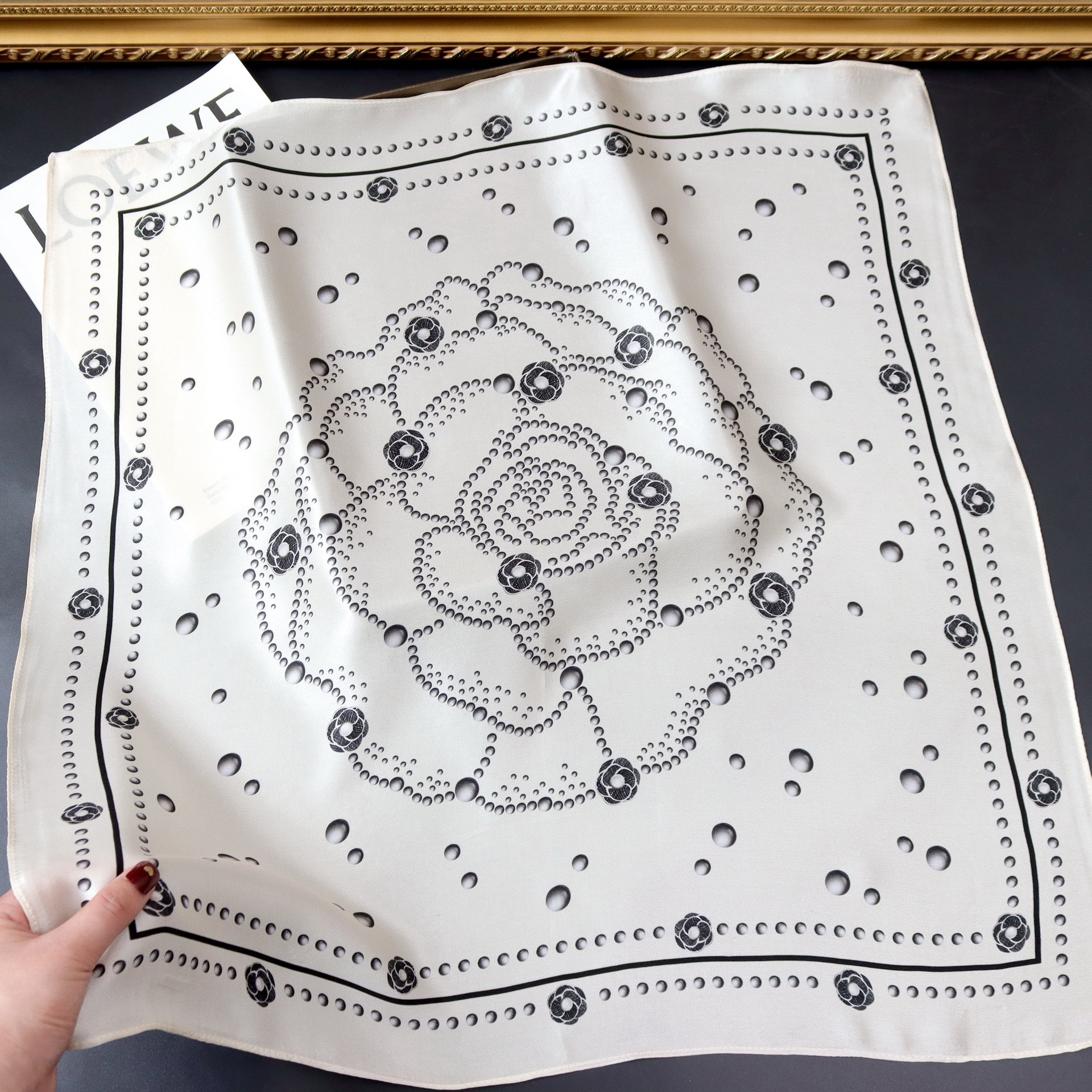 Manufacture Woman Personalized Square Silk Satin Scarf Accept Custom Printing