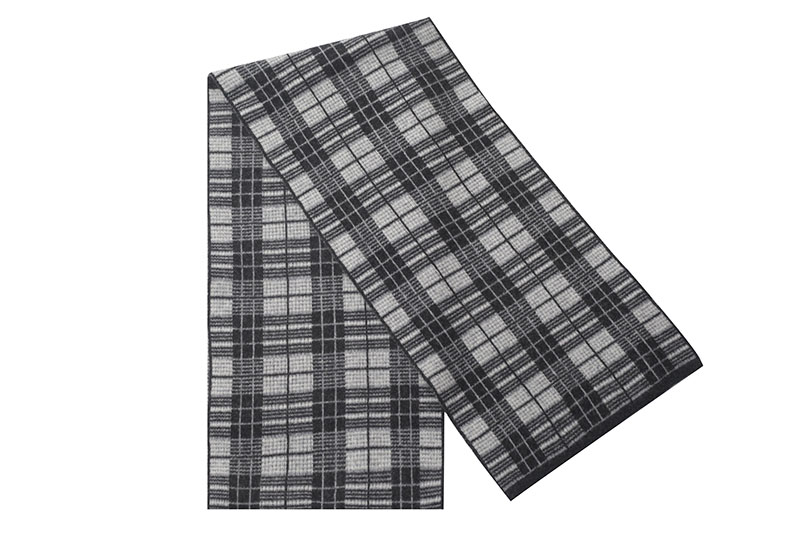 9592 100% Wool Winter Scarf for Men Plaid And Striped Business Casual Jacquard Thickened Scarf