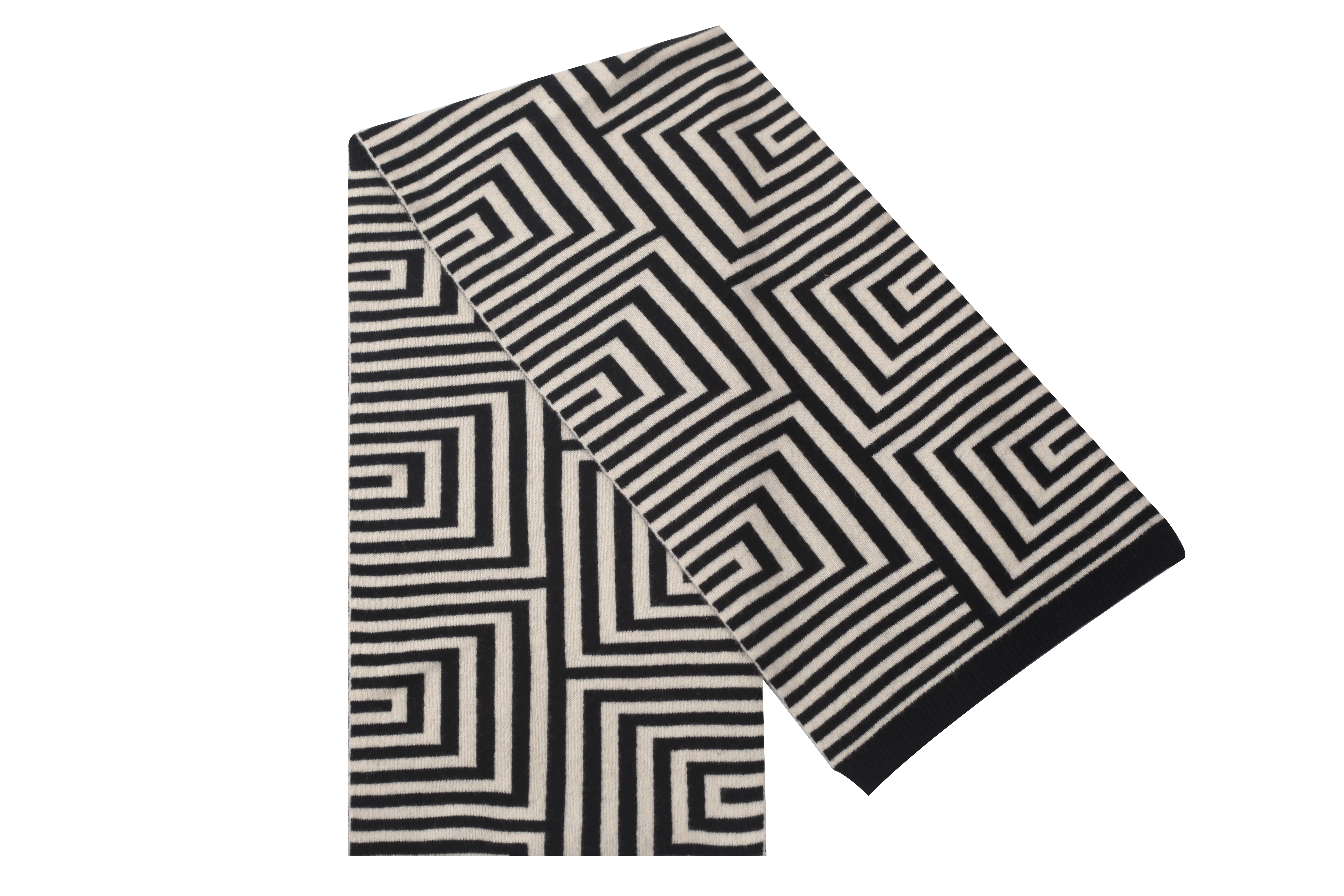 9573 Lightweight Wool Striped Scarf Breathable Ethereal Digital Printed Pattern for All Seasons-Winter