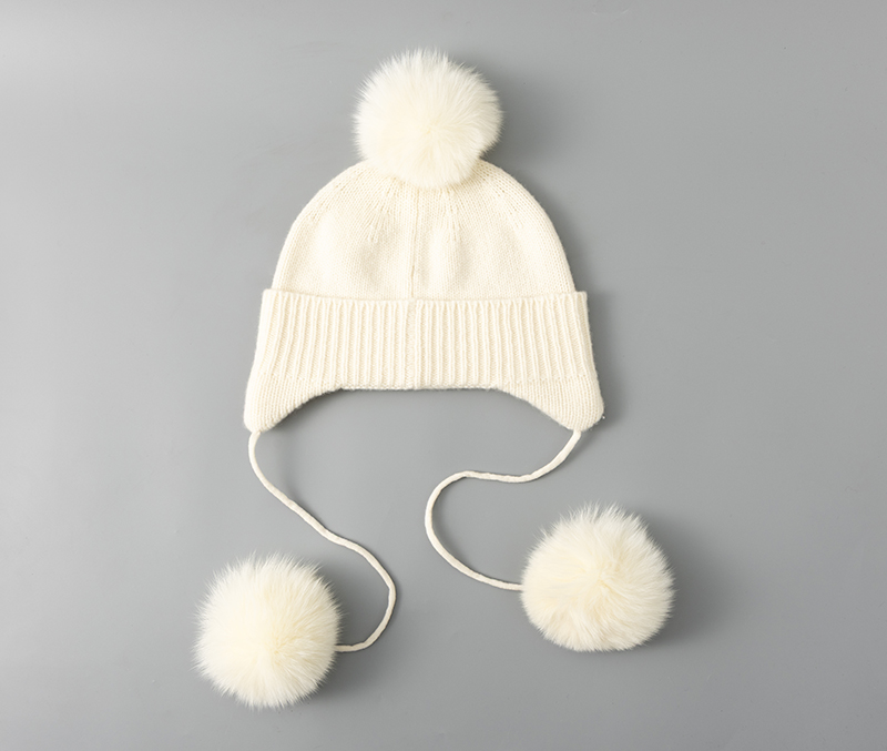 M95170 100% Wool Korean-style Ins Sweet Fluffy Ear-covering Hat Women Winter Knitted Beanies