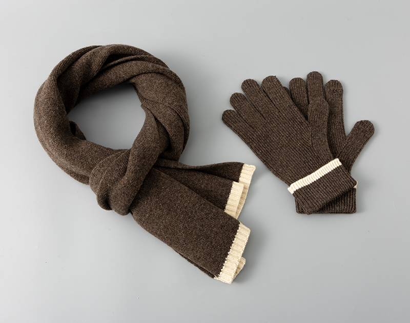 95168 Winter Wool Knitted Hat Scarf Glove 2Pcs/Set Warm Scarf Set for Women