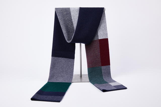 9512 Factory Customized Winter Scarves 100%Wool Scarf Simple Jacquard Warm Scarf for Men