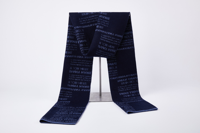 9511 Custom Logo Men's Long Style Winter Scarf 100% Wool Cashmere Business Accessory