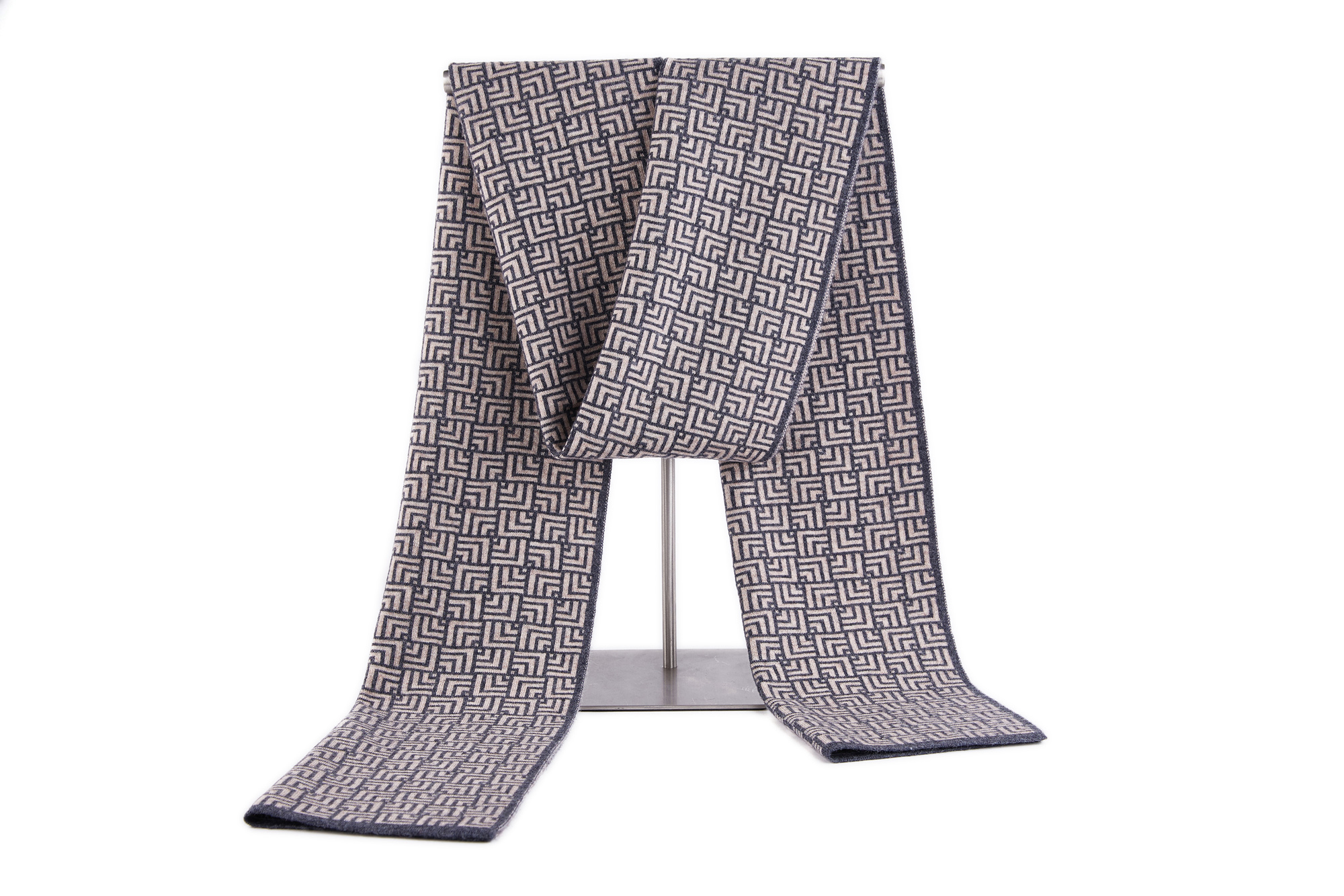 9137 Custom Styles Modern Professional High Quality 100% Wool Winter Knit Muffler Men's Scarf