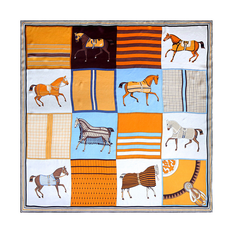 Manufacture Woman Personalized Square Silk Satin Scarf Accept Custom Printing