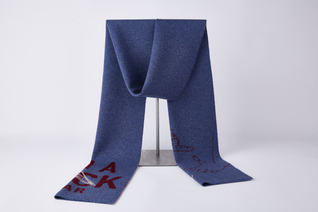 9147 Mens Luxury Custom 100% Wool Scarf Winter Thick Warm Long Scarf