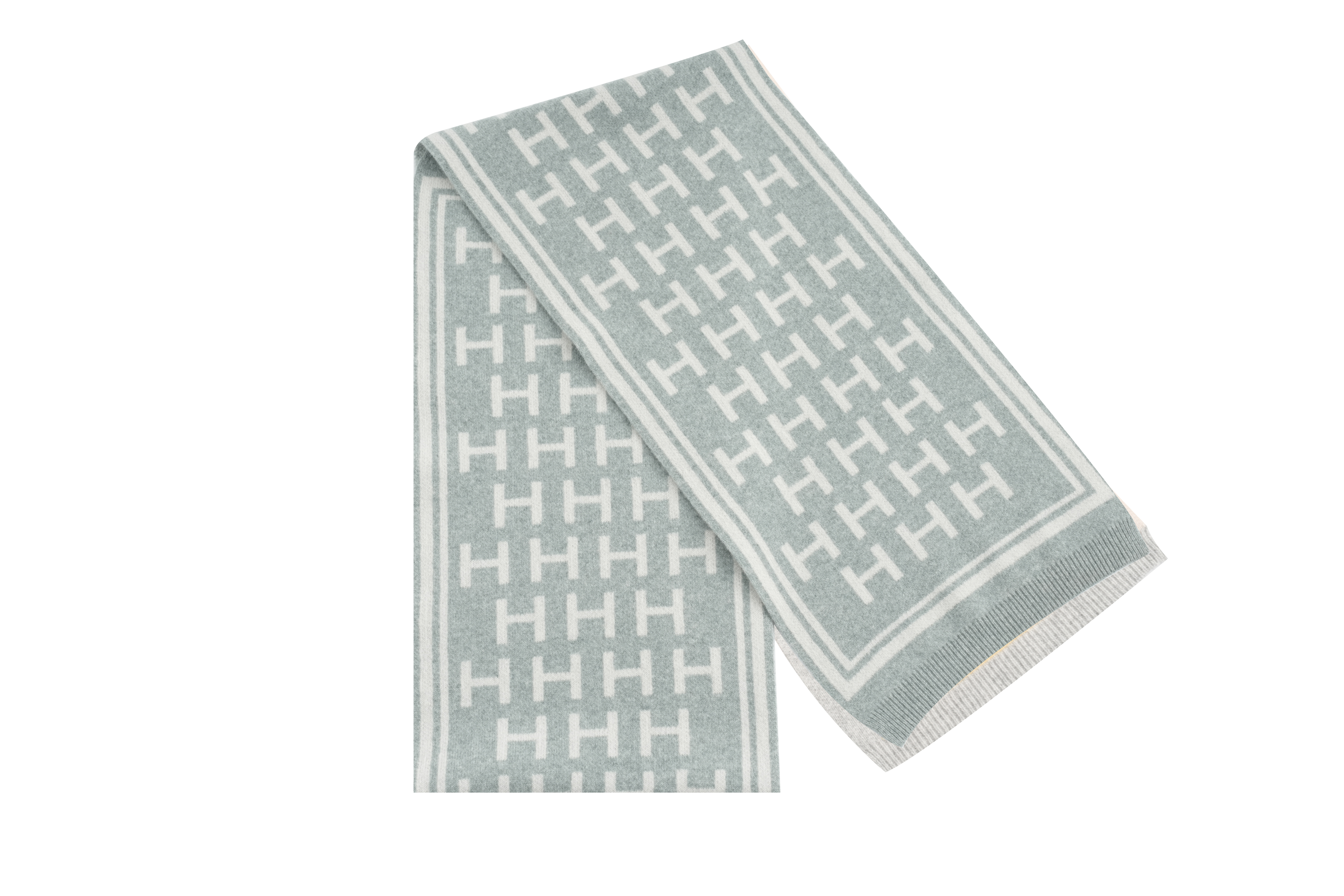 9570 Luxury Designer Diagonal Collar Tie Print Wool Scarves for Women