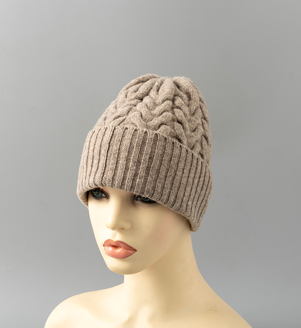 M95248 Winter Hat Thick Warm Soft Wool Hat Wholesale Knit Beanie for Women Accept Custom Logo