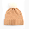 M9596 Winter Women Ladies Fur Pom Pom Hat Fashion Knitted Beanie Hat