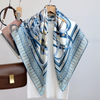 Personalized Print Large Square Silk Scarf for Women Spring and Autumn All Wear Satin Silk Shawl