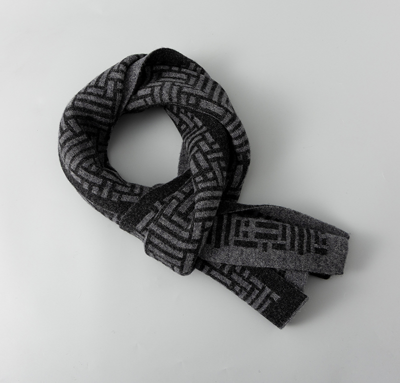 95144 Wool Long Scarf Black Classic Fashion Plaid Scarves Warm Winter Men Christmas Gift Scarf