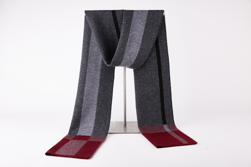 High-End 100%Wool Scarf Vintage Style Business Gift for Meetings Long Square for Winter