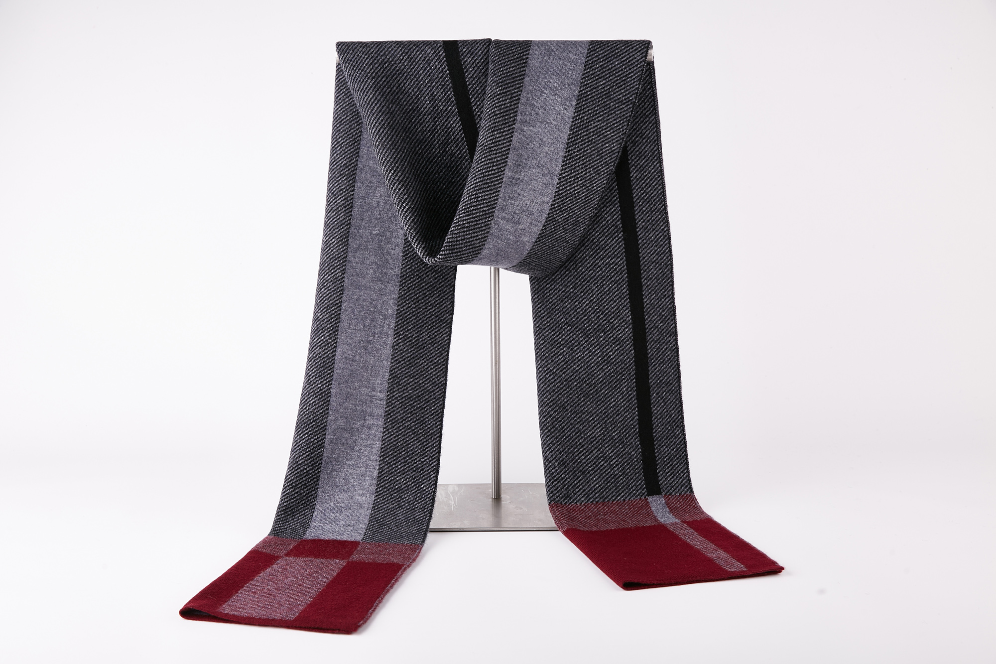 High-End 100%Wool Scarf Vintage Style Business Gift for Meetings Long Square for Winter