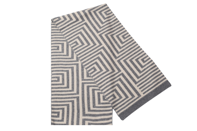 9573 Lightweight Wool Striped Scarf Breathable Ethereal Digital Printed Pattern for All Seasons-Winter