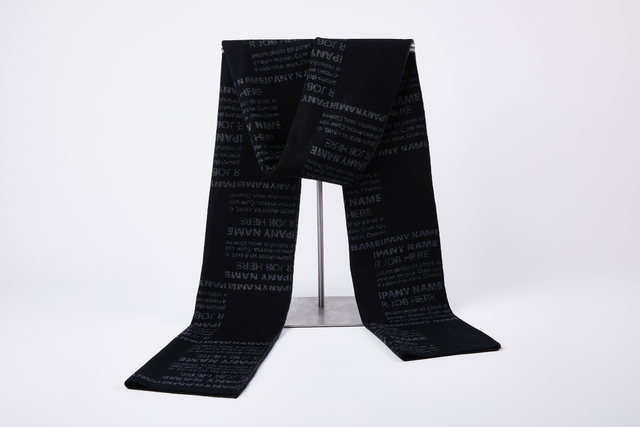 9511 Custom Logo Men's Long Style Winter Scarf 100% Wool Cashmere Business Accessory