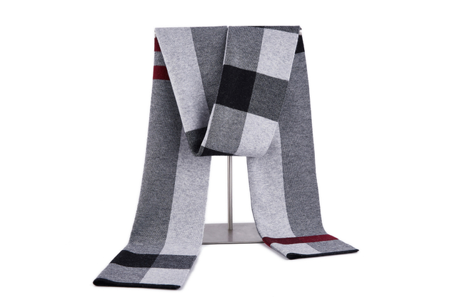 9138 100% Wool Scarf Men's New Winter Fashion Business Thick Warm Scarf Wholesale