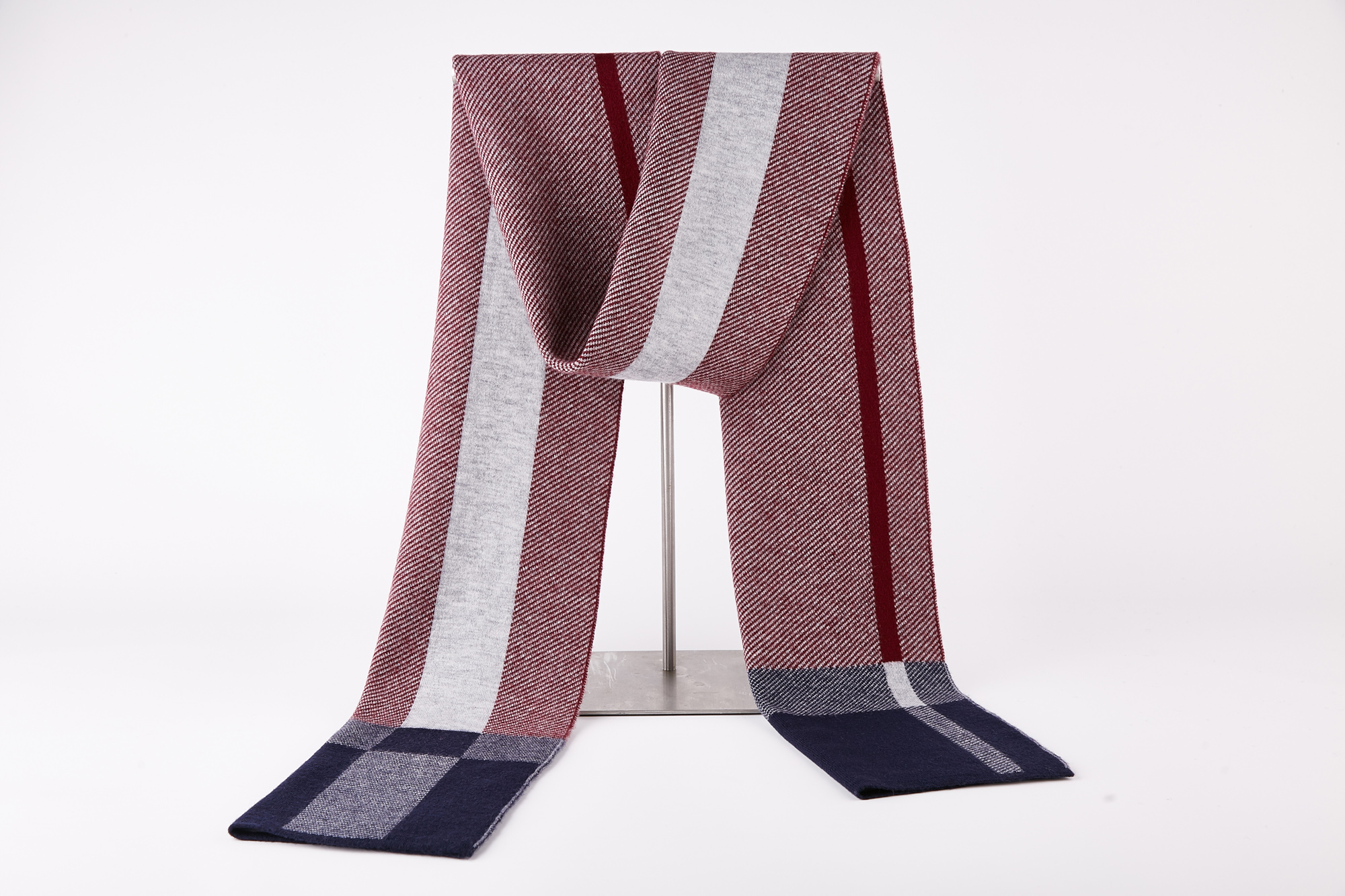 High-End 100%Wool Scarf Vintage Style Business Gift for Meetings Long Square for Winter