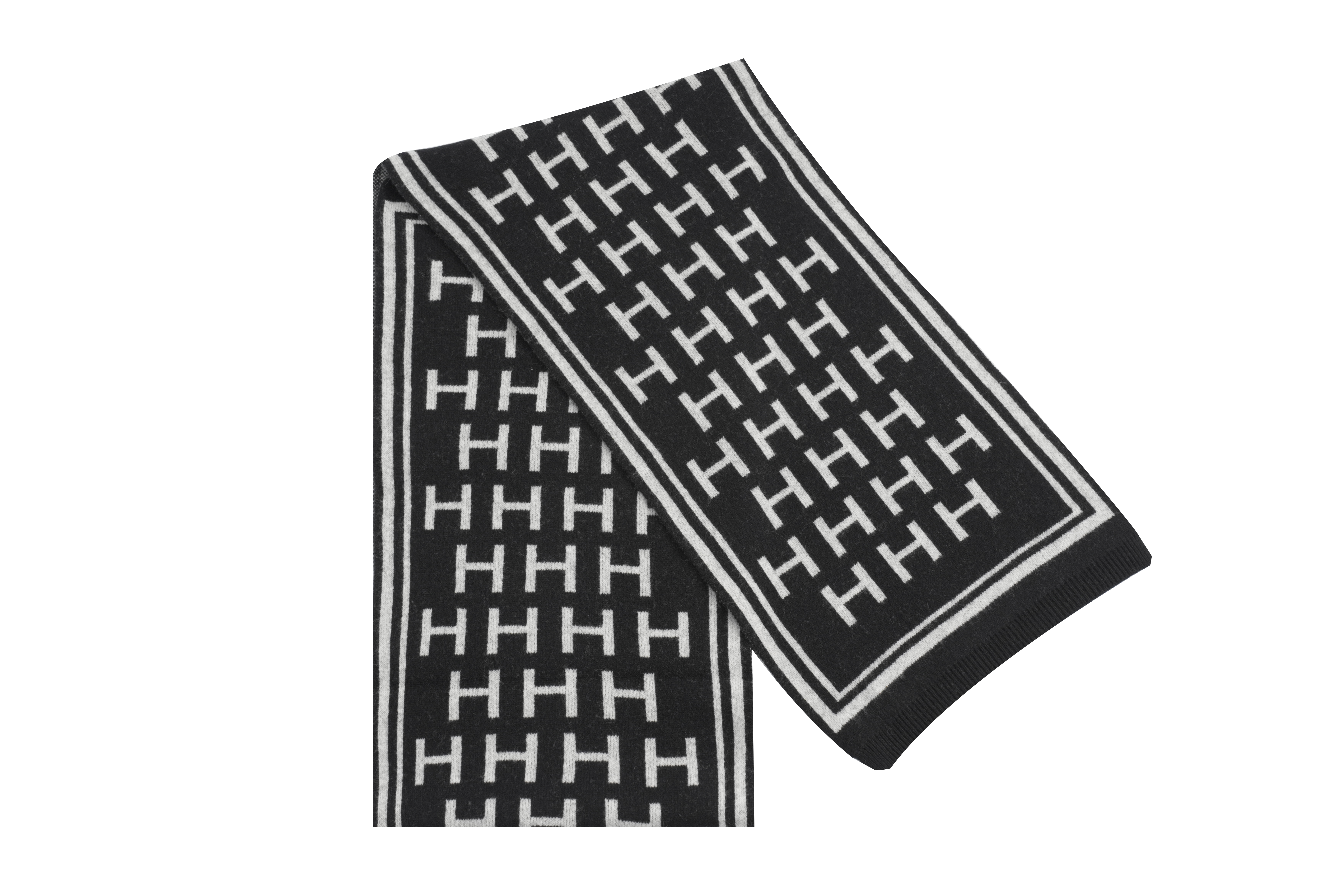 9570 Luxury Designer Diagonal Collar Tie Print Wool Scarves for Women