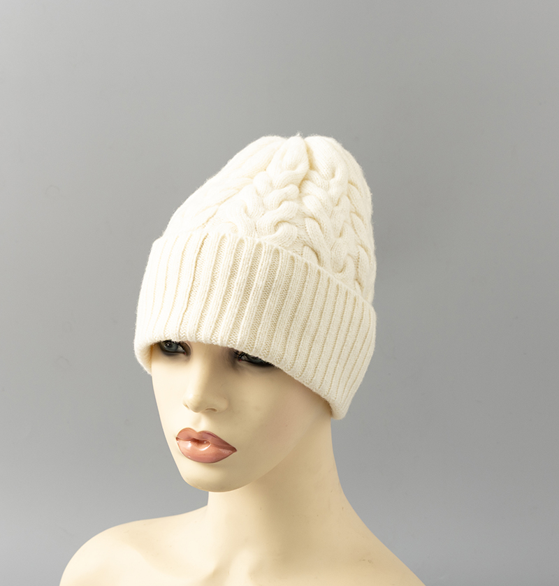 M95248 Winter Hat Thick Warm Soft Wool Hat Wholesale Knit Beanie for Women Accept Custom Logo